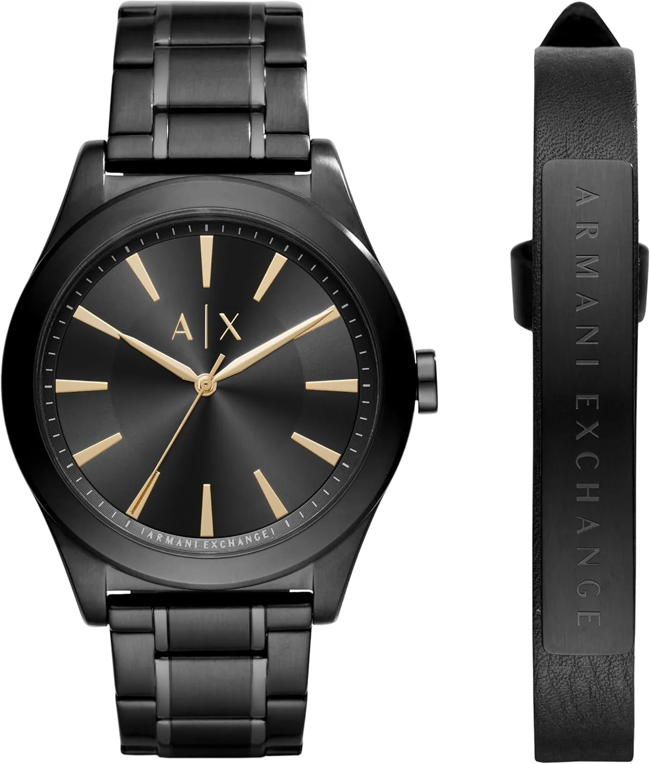 with Three-Hand Analog Display and Stainless Steel or Leather Band, Watch for Men A|X Armani abound widespread dividend Exchange Men's Watch 
