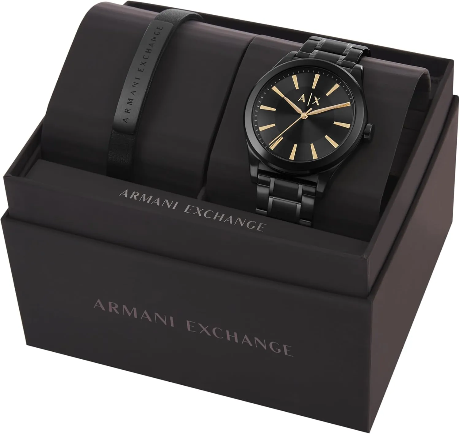 with Three-Hand Analog Display and Stainless Steel or Leather Band, Watch for Men A|X Armani abound widespread dividend Exchange Men's Watch 