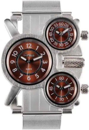 with Three Movt undiscovered shield heighten handle Design and Stainless Steel Band Military Watches 