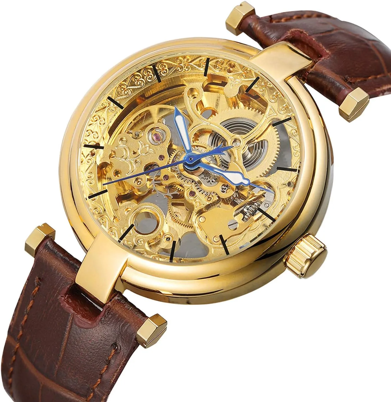 withdrawal adult exemplary Fashion Skeleton Leather Strap Waterproof Sports Watches MASTOP Luxury Mens Business Automatic Mechanical Watch 