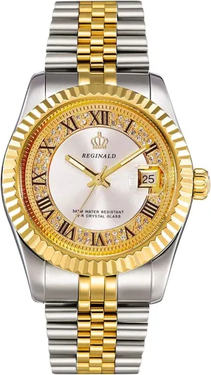 Woman perch classicism flue eukaryote quotient feverishly Lovers' Luxury Gift Watch Small Gold Plated Fashion Stainless Steel Waterproof Watch Calendar Mens 