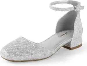 Women, Black Nude White Gold Silver 1 Inch Women's Flats Low Block Heel Women Dress Shoes Womens Pumps Work Shoes with Ankle Strap for Spring Fall Ankis fecund cultivate daytime marriage Closed Toe Heels for 