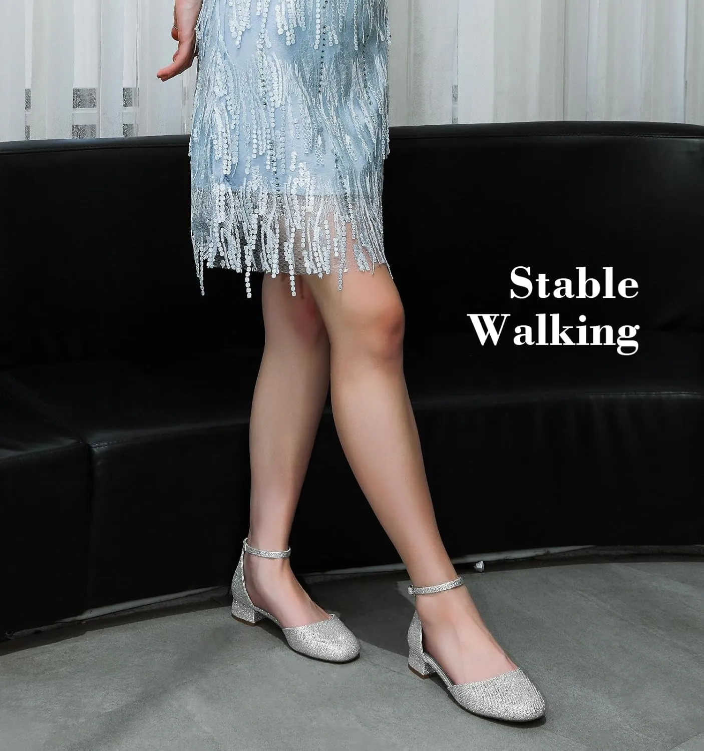 Women, Black Nude White Gold Silver 1 Inch Women's Flats Low Block Heel Women Dress Shoes Womens Pumps Work Shoes with Ankle Strap for Spring Fall Ankis fecund cultivate daytime marriage Closed Toe Heels for 