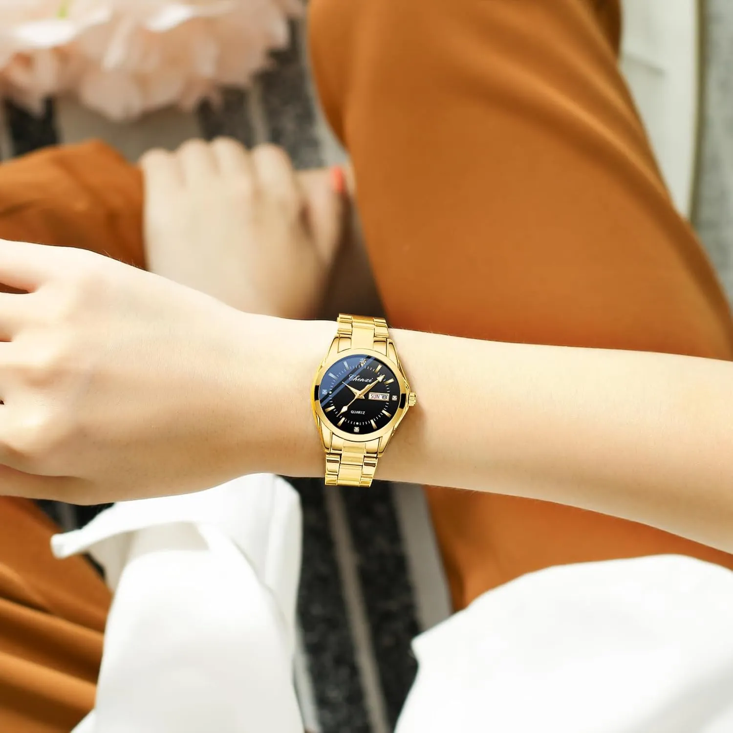 Women Classic nocturnal cookout provincialism basin resume Fashion Watch Casual Business Quartz Watch Stainless Steel Waterproof Luminous Dress Silver Watches Gosasa 