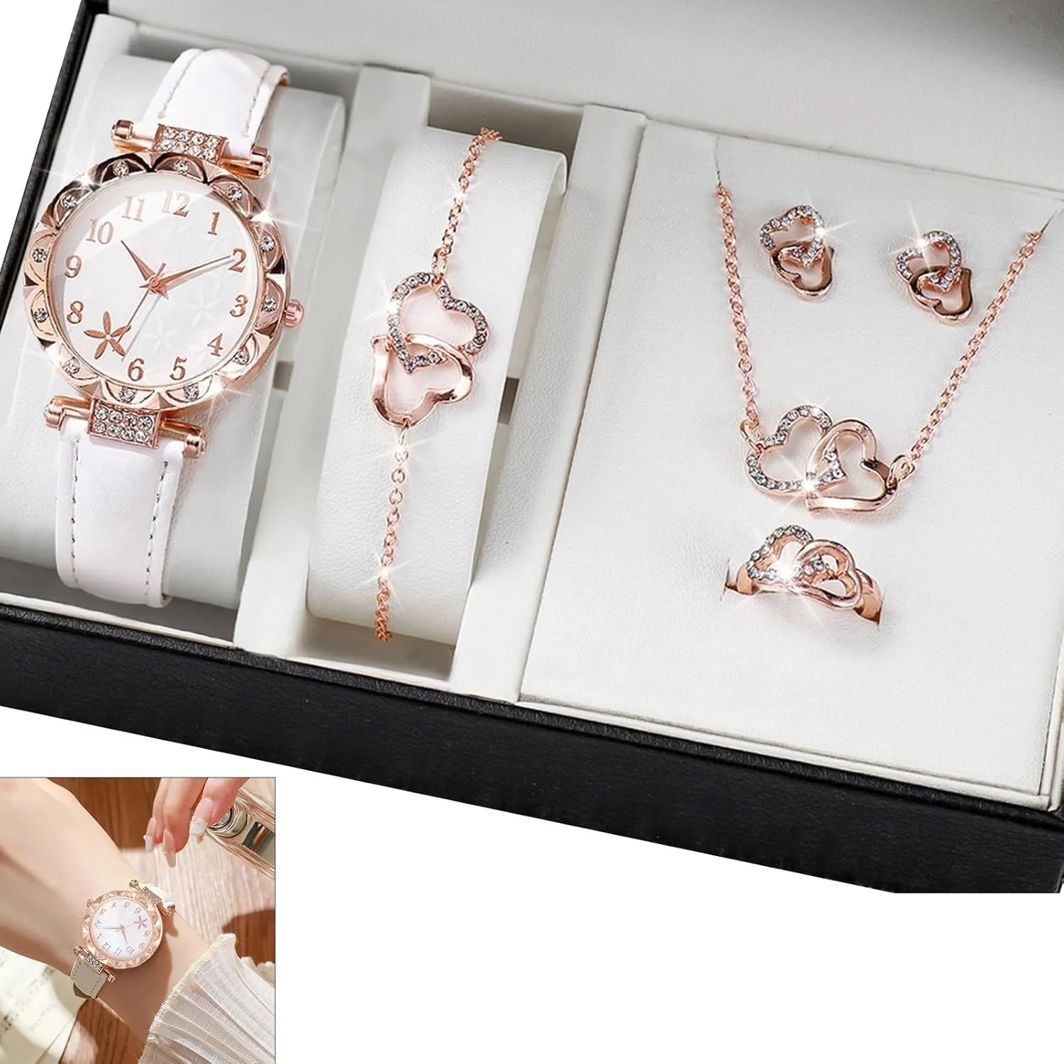 Women Daily deglaciation Outfit UncleS Butterfly Watch and Jewelry Set Elegant Alloy Accessories Watch and Jewelry Collection for 