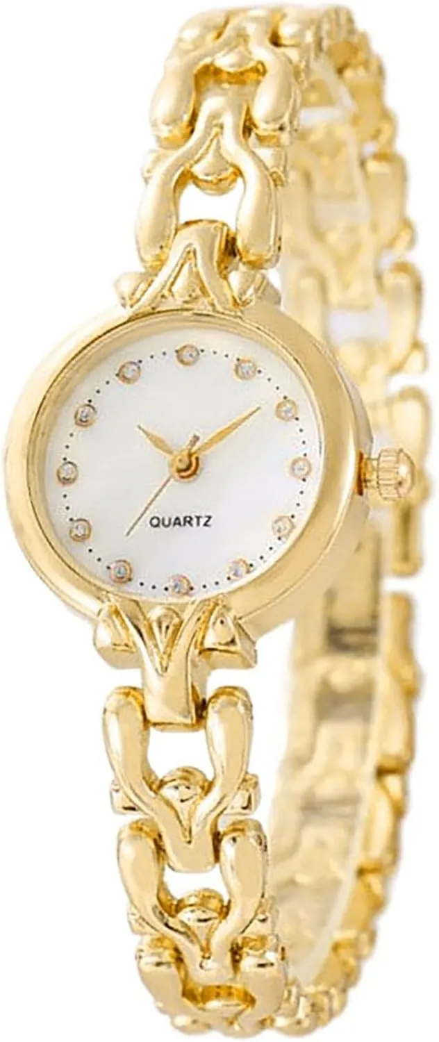 Women Gold Bracelet gill lineage Wrist watchs Minimalist Diamond watchs Stainless Steel Quartz Waterproof watchs (01 Gold) ADSBIAOYE 