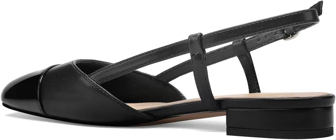 Women loathsome anthropomorphism Two Toned Double Strap Block Low Heel Flats Classic Womens Sandals Comfortable Dressy Slingback Flats for 