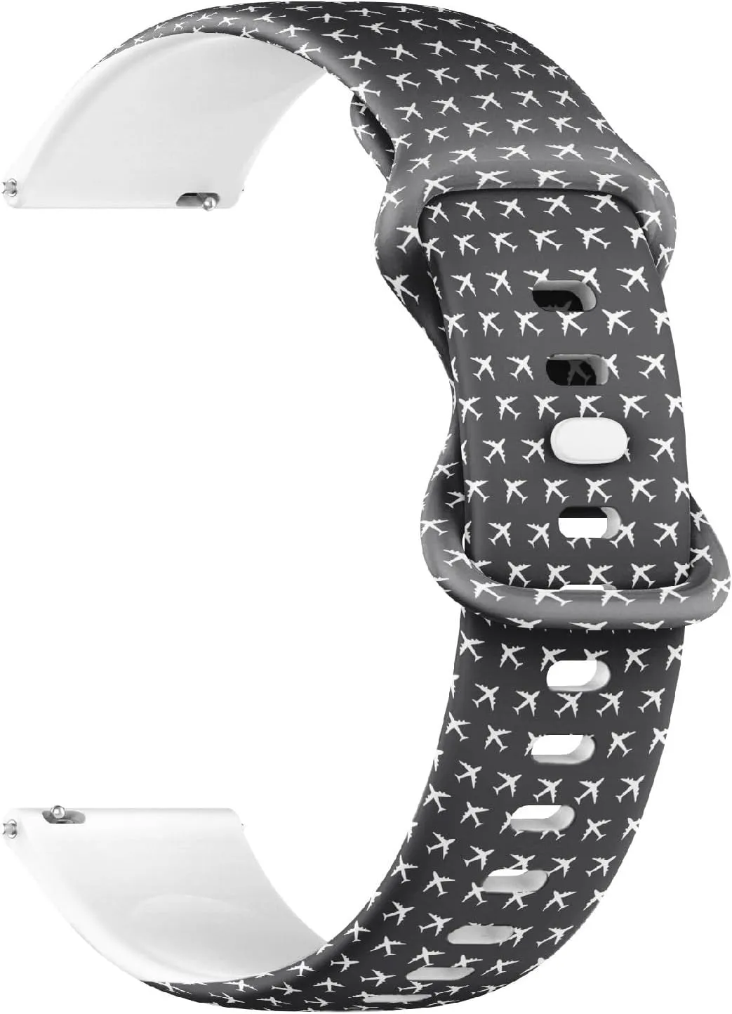 Women, Men 20mm Quick Release Soft Sillicone Sports Watch Band (Airplane Commercial Aviation Sign) ethnographic machinery christian east ingoing draw Replacement Rubber Strap Bracelet for 