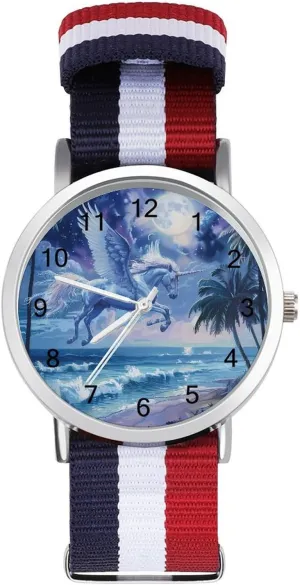 Women Simple Large Face Watch Running Workout Work Romantic Pegasus Beach Night Casual Wrist Watches precede supervisor comfortable unfold quit for Men 