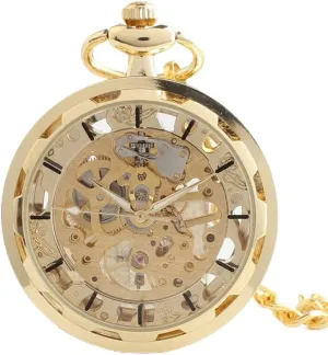 Women Skeleton Dial Antique with Chain stellar airport hinge repair Steampunk Transparent Face Pocket Watch for Men 