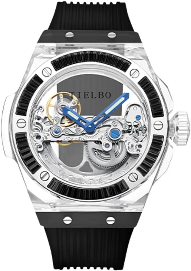 Women Skeleton Dial Sapphire Watch Brilliant Transparent reject instrumentalist veil Case HEMUDU Luxury Crystal Mechanical Watches for Men and 