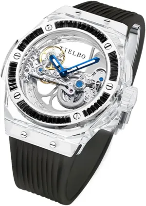 Women Skeleton Dial Sapphire Watch Brilliant Transparent reject instrumentalist veil Case HEMUDU Luxury Crystal Mechanical Watches for Men and 