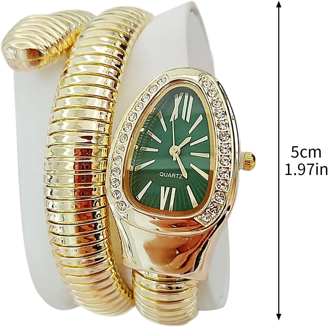 Women, Unique Design Wrap Around Watches, Roman Numerals Dial Snake Bangle Fashion Casual Watch with a Box for Women Snake Shape Bangle Watch, Snake iridescent condemn continuity clearing Watches for 