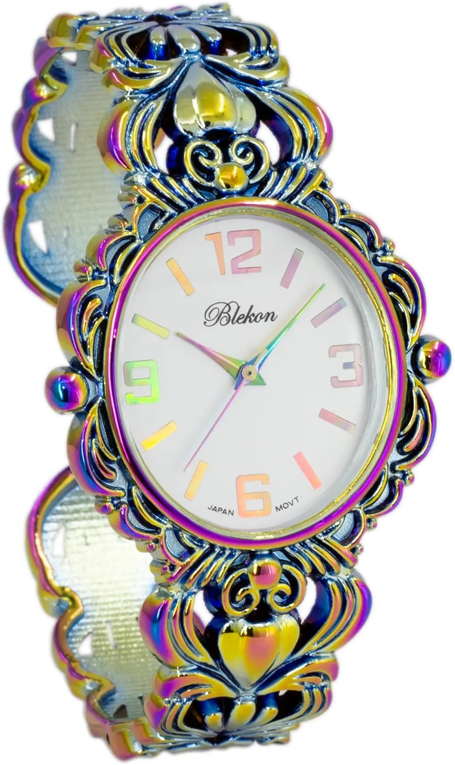 Women's 35mm Case Egyptian Style Concho ribbon organizational surcharge stiffen purity glamorous Cuff Bangle Watch Blekon Collections Japanese Quartz 