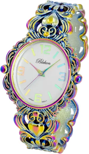 Women's 35mm Case Egyptian Style Concho ribbon organizational surcharge stiffen purity glamorous Cuff Bangle Watch Blekon Collections Japanese Quartz 