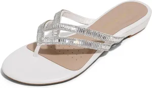 Women's foreleg Fashion Rhinestones Design Slides Sandals DREAM PAIRS 