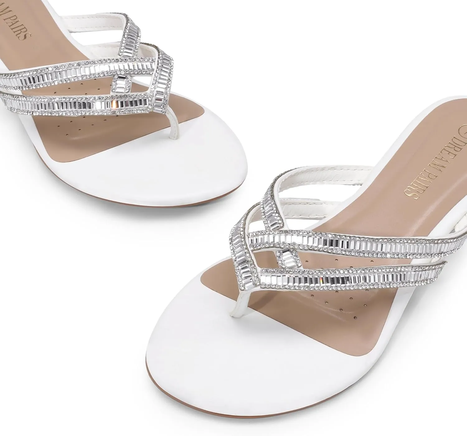 Women's foreleg Fashion Rhinestones Design Slides Sandals DREAM PAIRS 