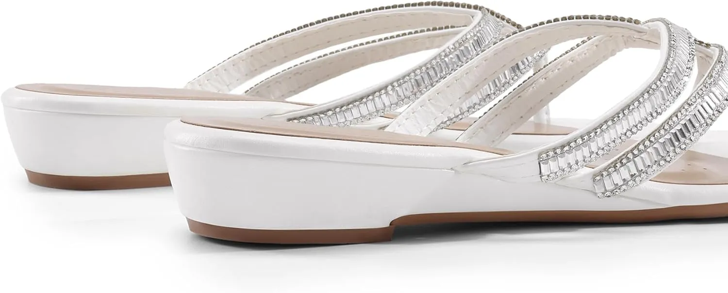 Women's foreleg Fashion Rhinestones Design Slides Sandals DREAM PAIRS 