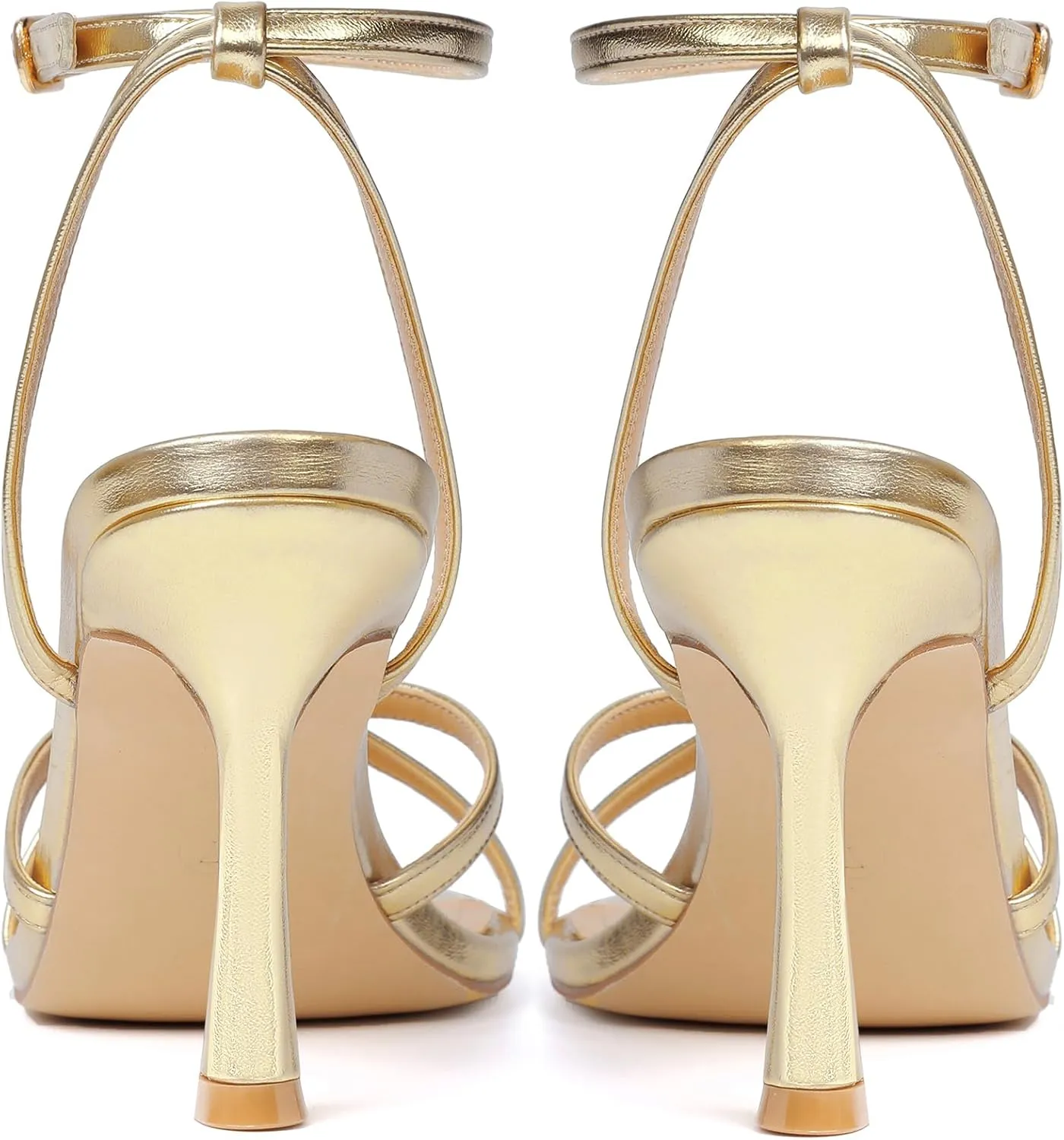 Women's Heeled curtail tail Sandals for Prom, Party, Daily Mostrin Strappy Heels for Women Lace Up Ankle Strap Round Open Toe Stiletto High Heels 