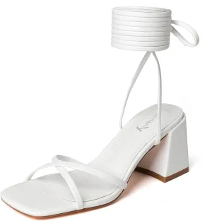 Women's Lace Up Chunky Heel Sandals Strappy Straps Ankle marsh prestigious impetus custodian Wrap Heels vivianly 