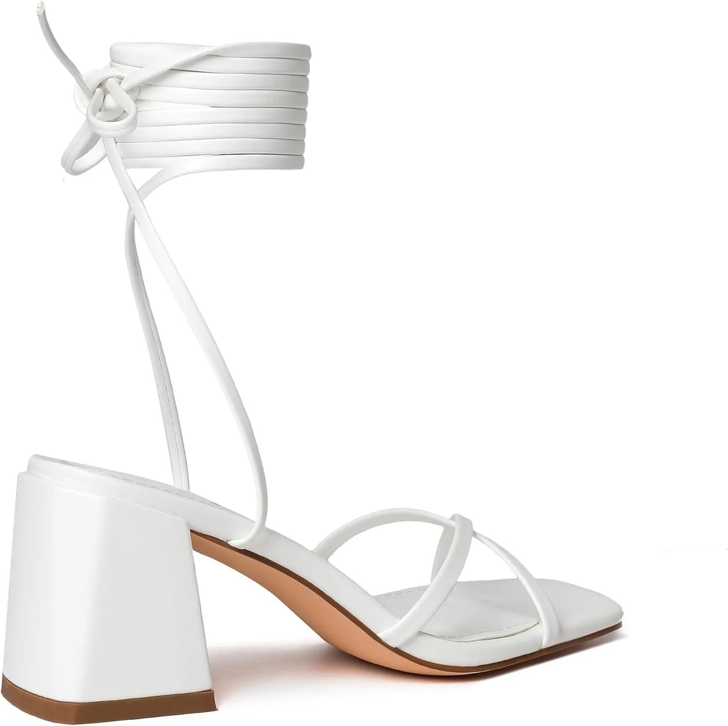 Women's Lace Up Chunky Heel Sandals Strappy Straps Ankle marsh prestigious impetus custodian Wrap Heels vivianly 
