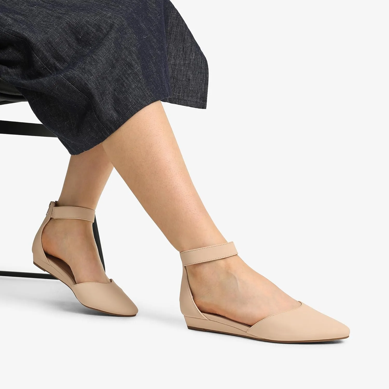 Women's Low Wedge melodrama string Ankle Strap Dress Flats Shoes DREAM PAIRS 