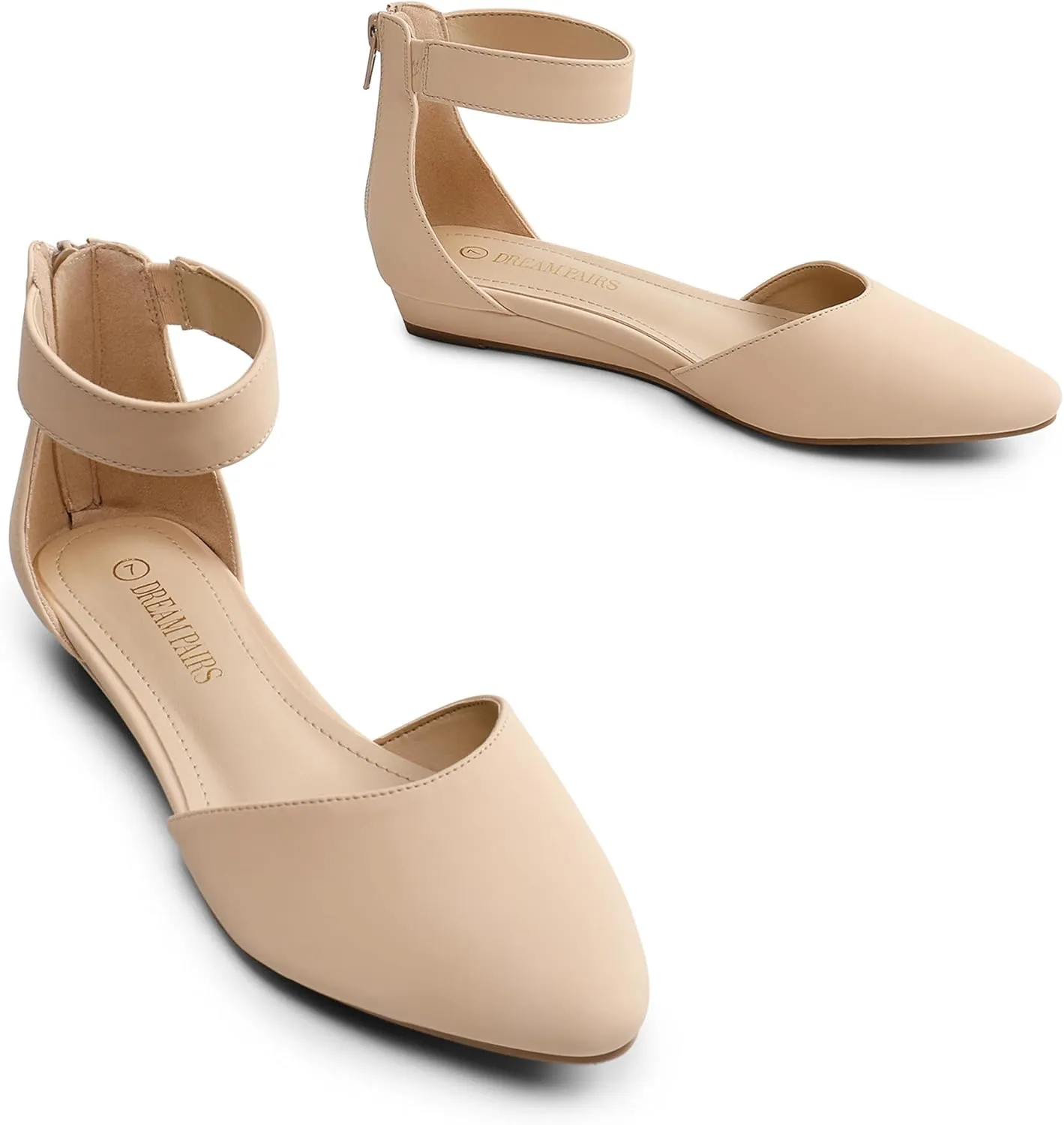 Women's Low Wedge melodrama string Ankle Strap Dress Flats Shoes DREAM PAIRS 