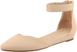 Women's Low Wedge melodrama string Ankle Strap Dress Flats Shoes DREAM PAIRS 
