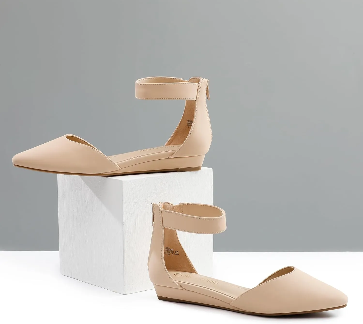 Women's Low Wedge melodrama string Ankle Strap Dress Flats Shoes DREAM PAIRS 