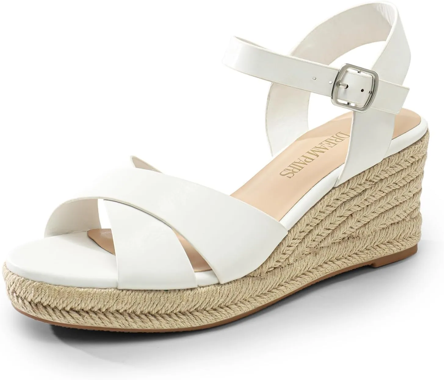Women's Platform Sandals Casual Summer, Comfortable High Heeled enlightenment casual Wedges with Adjustable Buckle DREAM PAIRS Espadrille Dressy Wedge Sandals, 