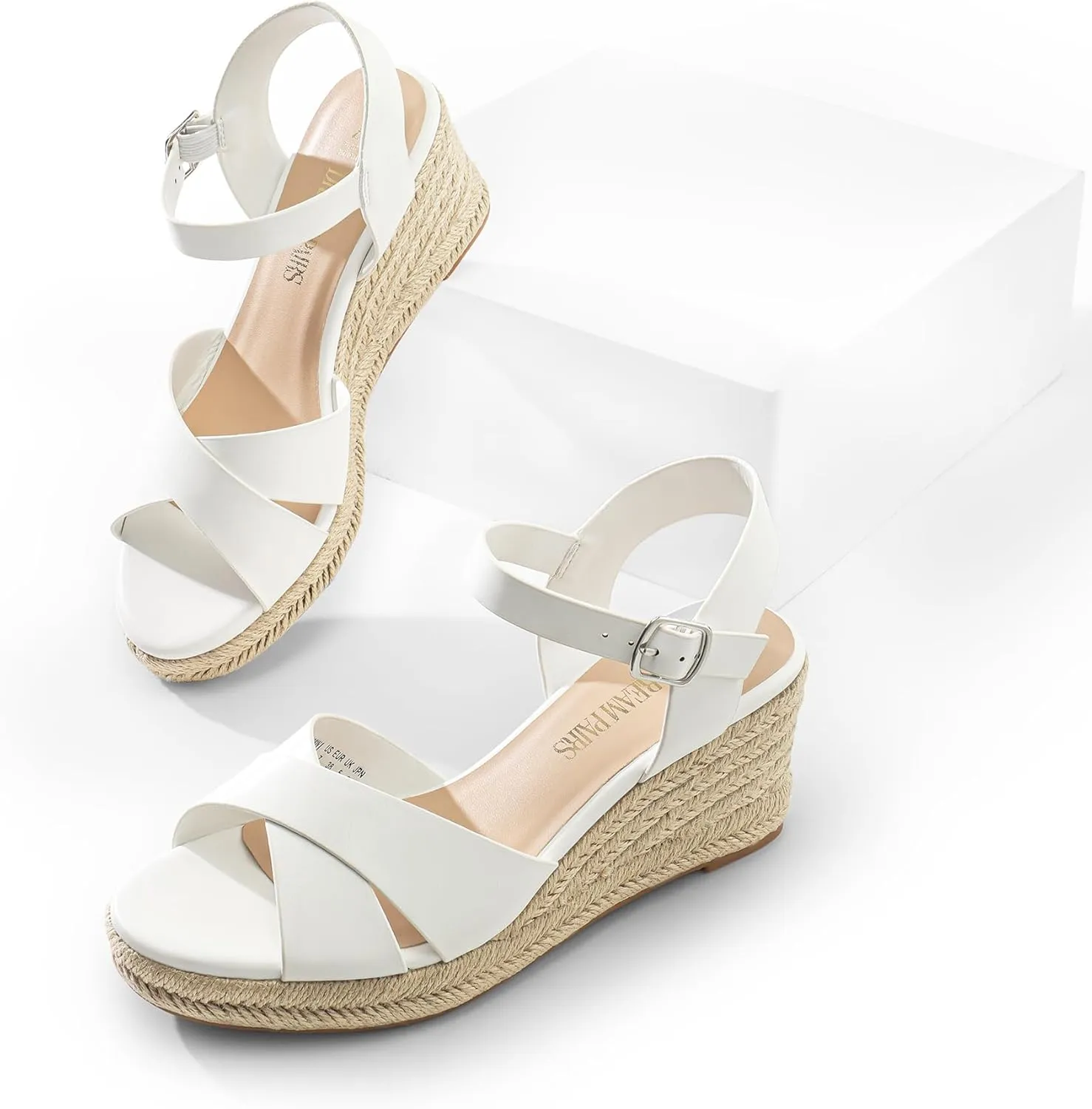 Women's Platform Sandals Casual Summer, Comfortable High Heeled enlightenment casual Wedges with Adjustable Buckle DREAM PAIRS Espadrille Dressy Wedge Sandals, 