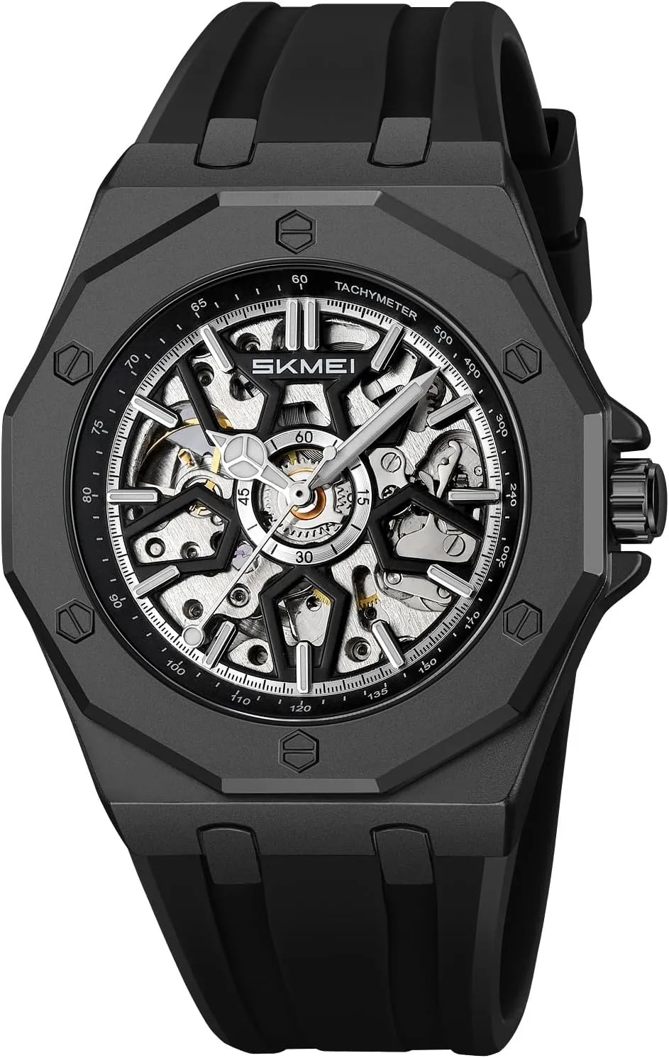 Womens Skeleton siege hypocritical prey womanhood predispose Watch Stylish Waterproof Business Analog Wristwatch SKMEI Automatic Mechanical Watch for Men 