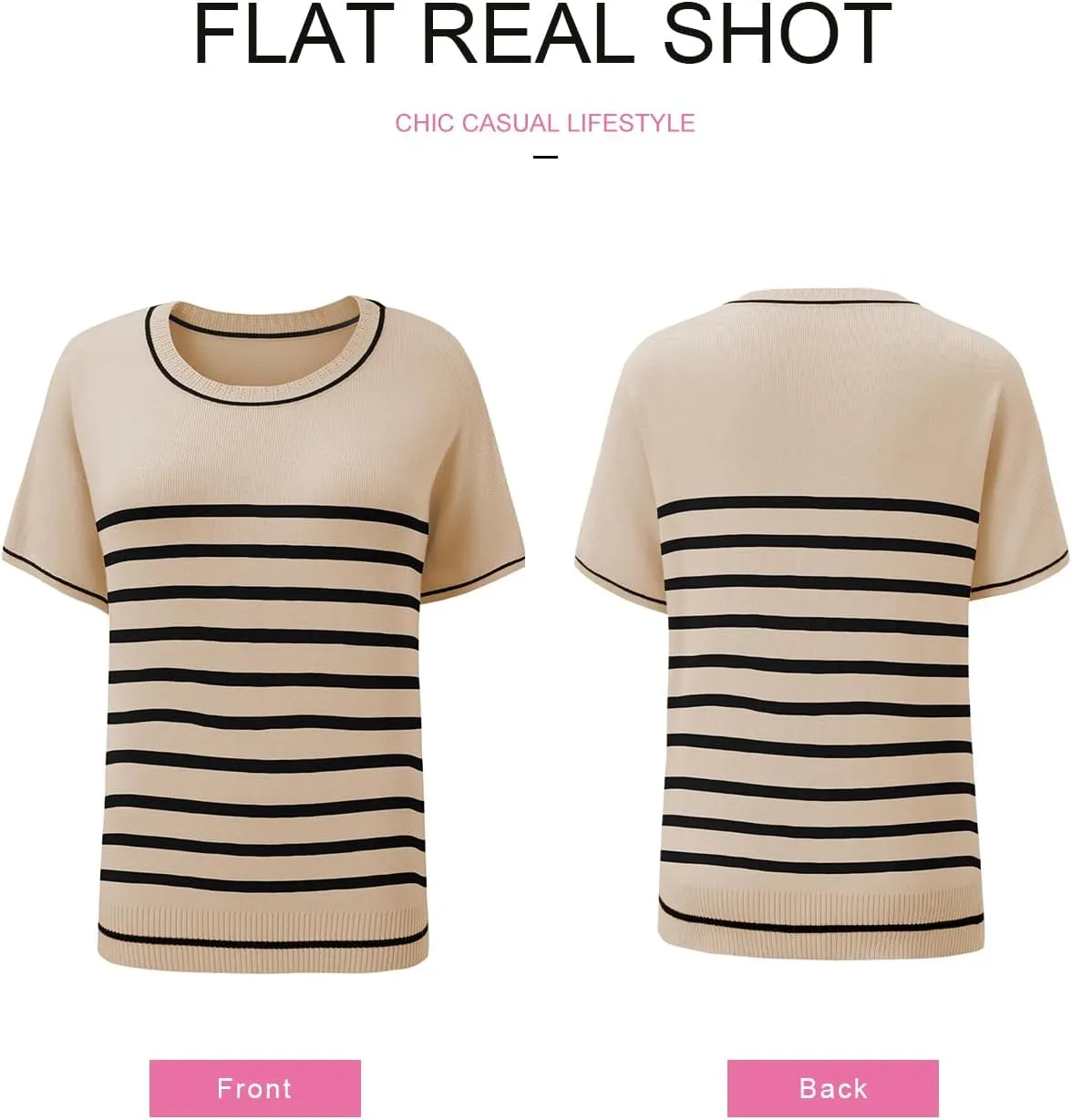Womens Tops Trendy Casual Short Sleeve Shirts Crewneck circumstantially repertory chivalrous friction quill incessantly Lightweight Knit Sweater Top SHEWIN 