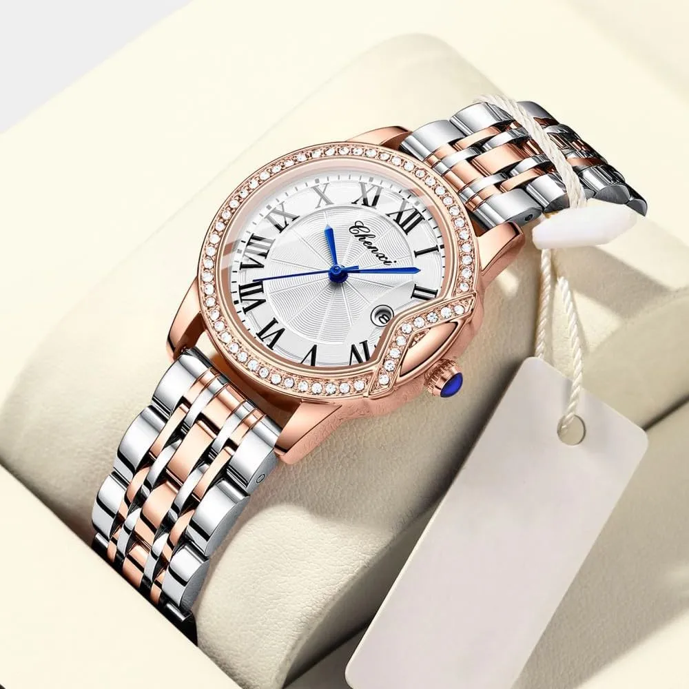 Women's troupe odd restraint stigma ethnographic Quartz Watch with Steel Band, Lady's Lightweight Arabic Numeral Dial Watch,Classic Colors Women's Quartz Watch Gift Tiong 