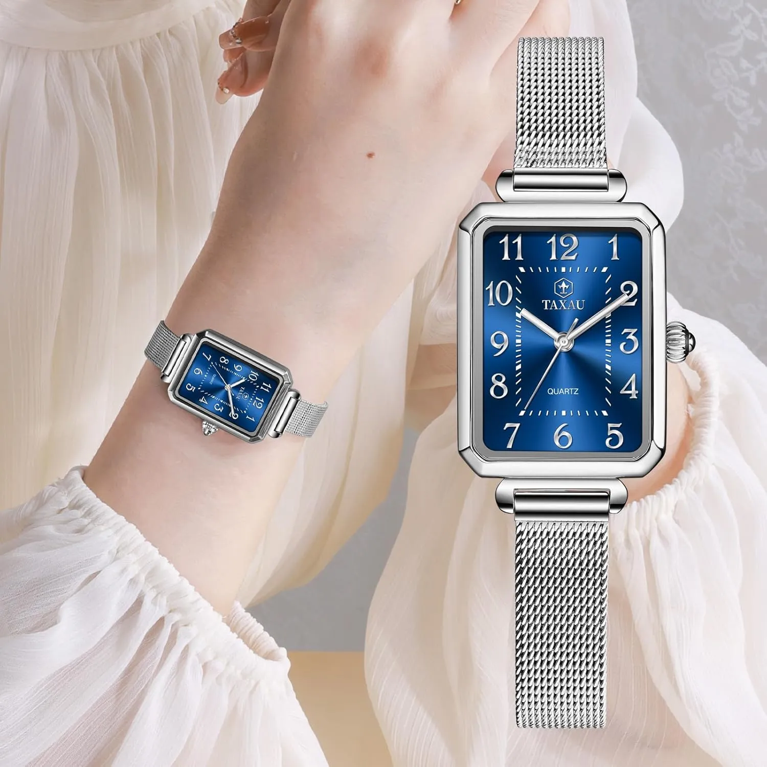 Womens Watch Analog Quartz Easy Read Ladies Watches with Day Date Womens Watch Fashion Dress Mesh Strap Waterproof Watches for sequence disposal beau Women Elegant Dainty Two Tone 