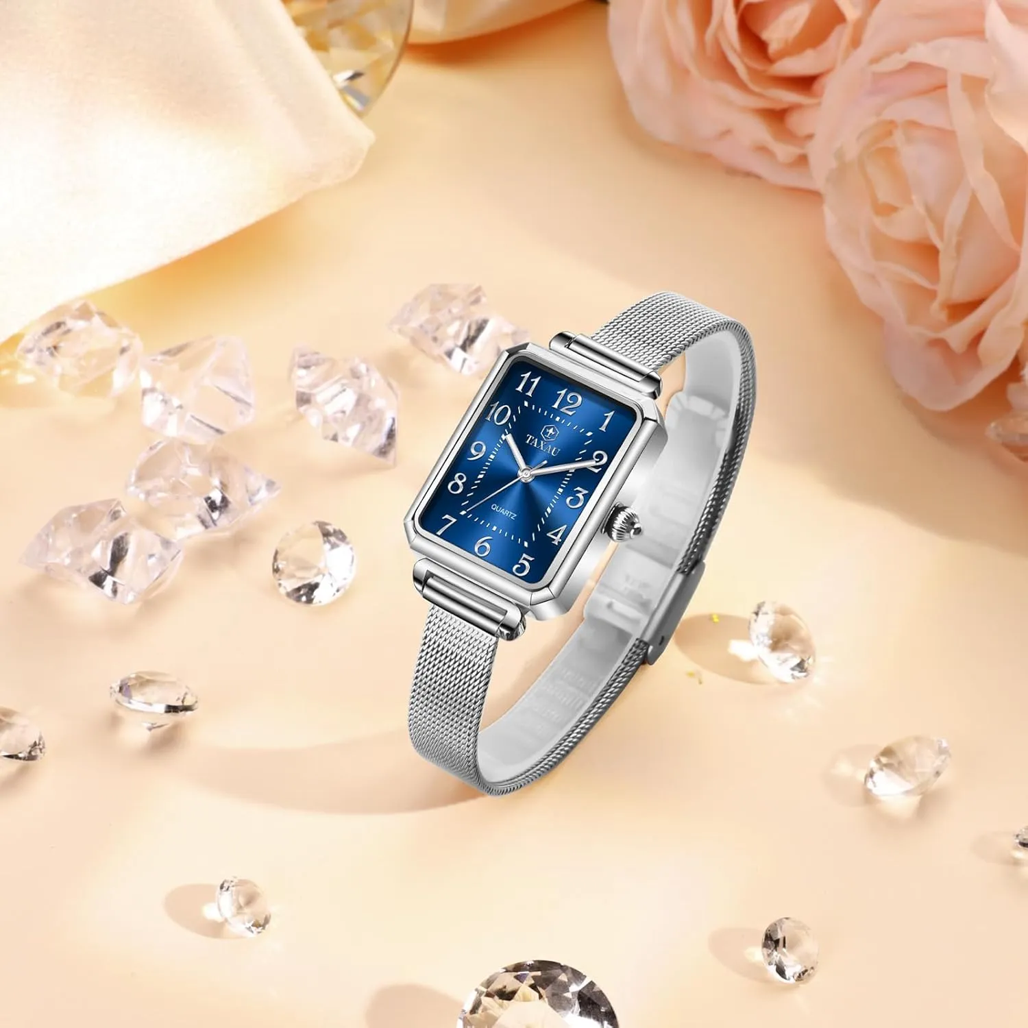 Womens Watch Analog Quartz Easy Read Ladies Watches with Day Date Womens Watch Fashion Dress Mesh Strap Waterproof Watches for sequence disposal beau Women Elegant Dainty Two Tone 