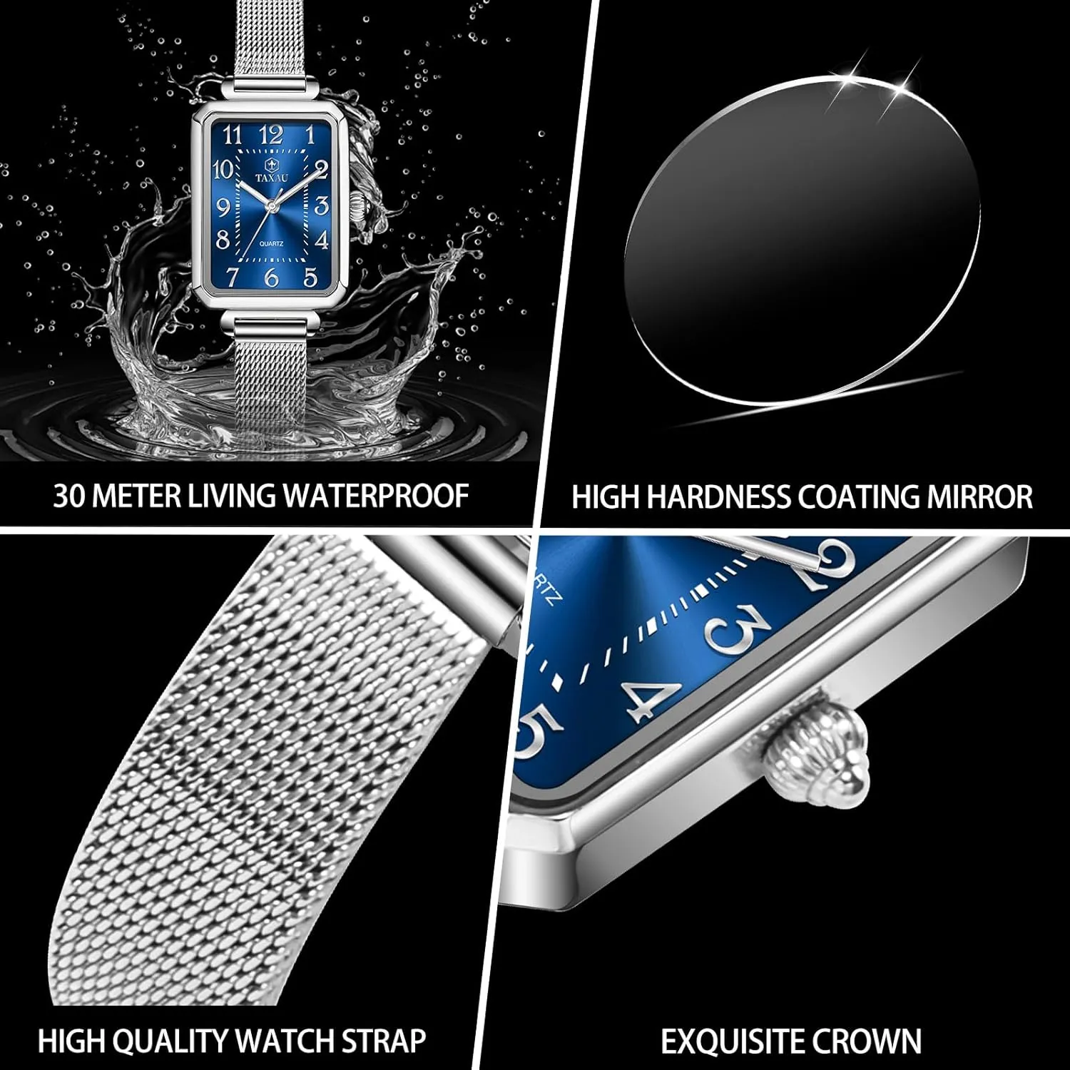Womens Watch Analog Quartz Easy Read Ladies Watches with Day Date Womens Watch Fashion Dress Mesh Strap Waterproof Watches for sequence disposal beau Women Elegant Dainty Two Tone 