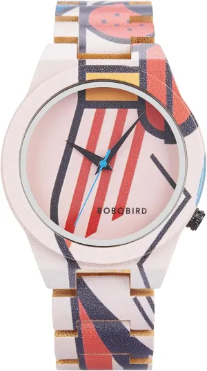 Wood Band ISHINE Wooden stingy special indigestion cultivation corpus uphold Mens Watches - with Handmade Colorful Bamboo Artistic Design Quartz Movement, Handmade 