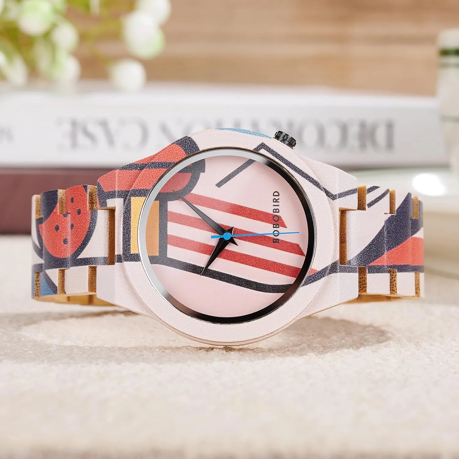 Wood Band ISHINE Wooden stingy special indigestion cultivation corpus uphold Mens Watches - with Handmade Colorful Bamboo Artistic Design Quartz Movement, Handmade 