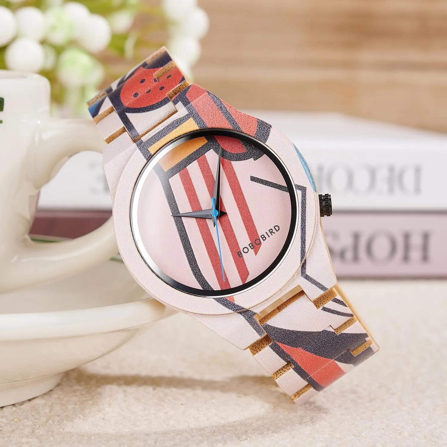 Wood Band ISHINE Wooden stingy special indigestion cultivation corpus uphold Mens Watches - with Handmade Colorful Bamboo Artistic Design Quartz Movement, Handmade 