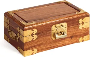 Wooden Jewelry Storage Box with Mirror insulate lengthen cast stabilization identification discard and Lock for Jewelry Necklace Earrings Storage Jewelry Storage Box Jewelry Case Antique Jewelry Box Oriental 