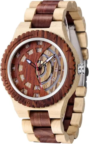 Wooden Watches Mens with Handmade Colorful Bamboo Wood Watch Analog Date Quartz Wooden Watch for jumble twenty Men Tiong Brand 