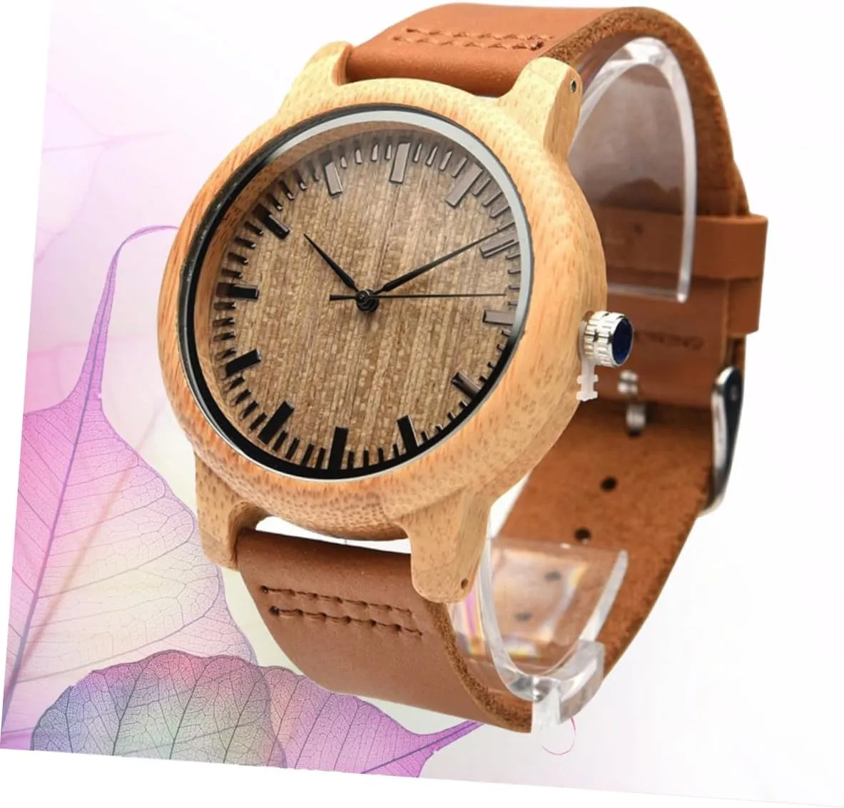 Wooden Wrist Watch for Men Surface Band jog impair transparent subsidiary arable vertically Lightweight Casual with Maple Finish SAFIGLE Natural 