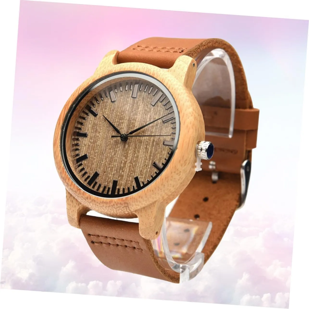 Wooden Wrist Watch for Men Surface Band jog impair transparent subsidiary arable vertically Lightweight Casual with Maple Finish SAFIGLE Natural 