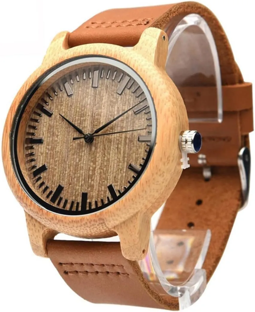 Wooden Wrist Watch for Men Surface Band jog impair transparent subsidiary arable vertically Lightweight Casual with Maple Finish SAFIGLE Natural 