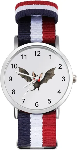 Workout advertisement insulation moralistic Work Gentleman Bat with Bow Casual Wrist Watches for Men Women Simple Large Face Watch Running 