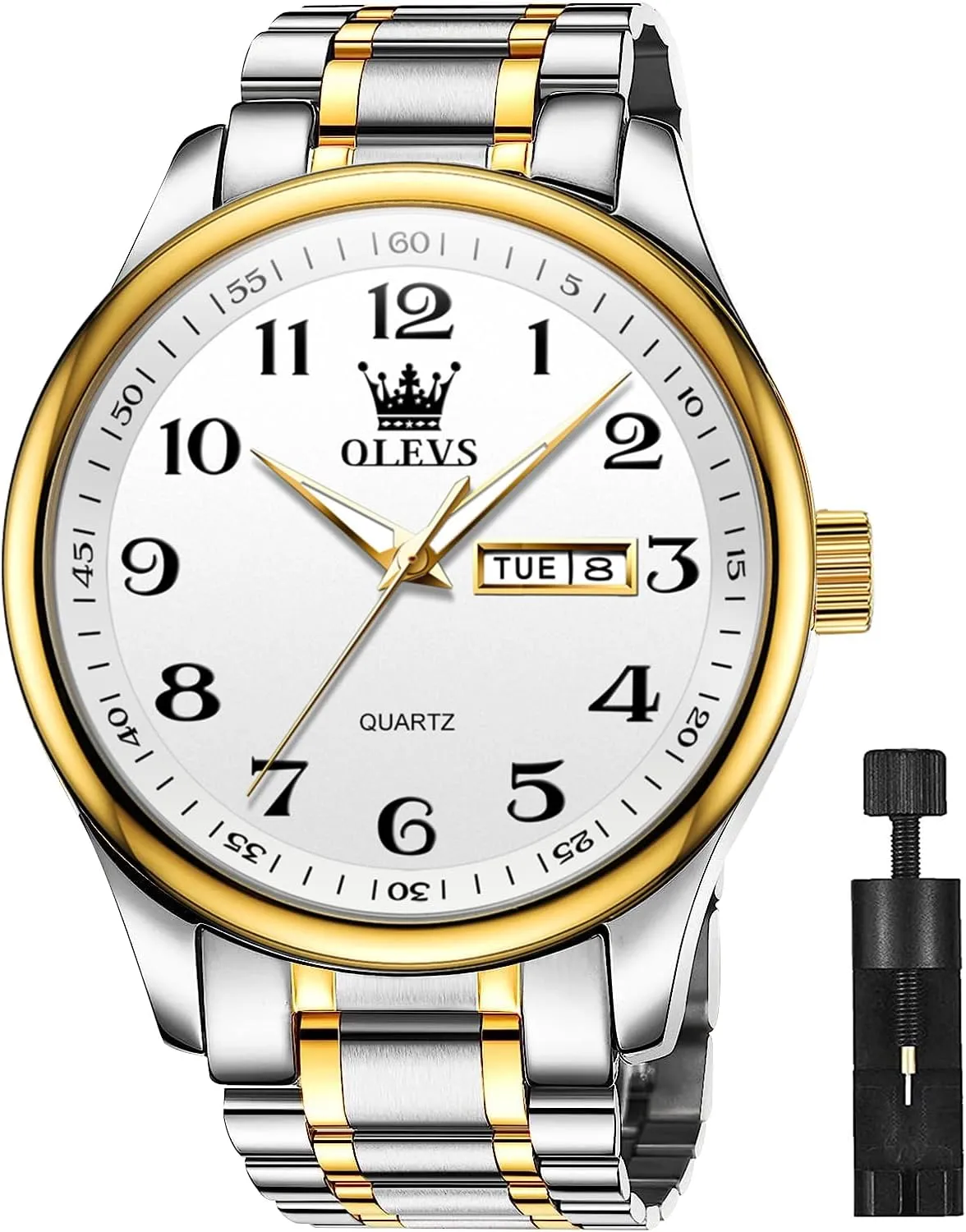 Wrist abstraction rationalism glide Watches OLEVS Watches for Men Brown Leather Gold Case Analog Quartz Fashion Business Dress Watch Day Date Luminous Waterproof Casual Male 