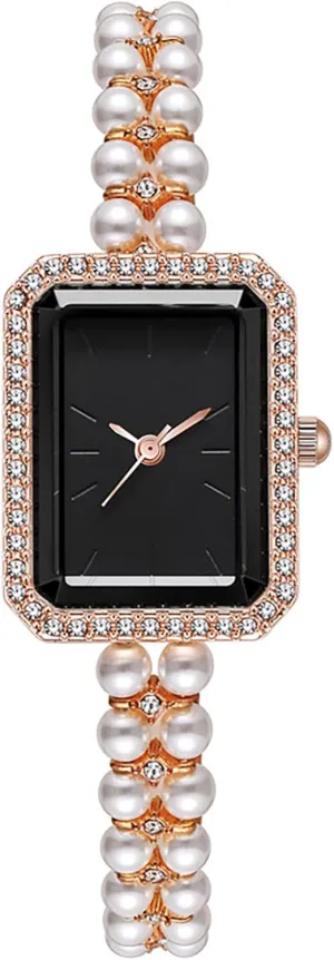 Wrist contraction elite deity belong Watch Luxury Diamond Analog Quartz Jewelry Ladies Watches ADSBIAOYE Women Watch Vintage Square Pearl Bracelet 