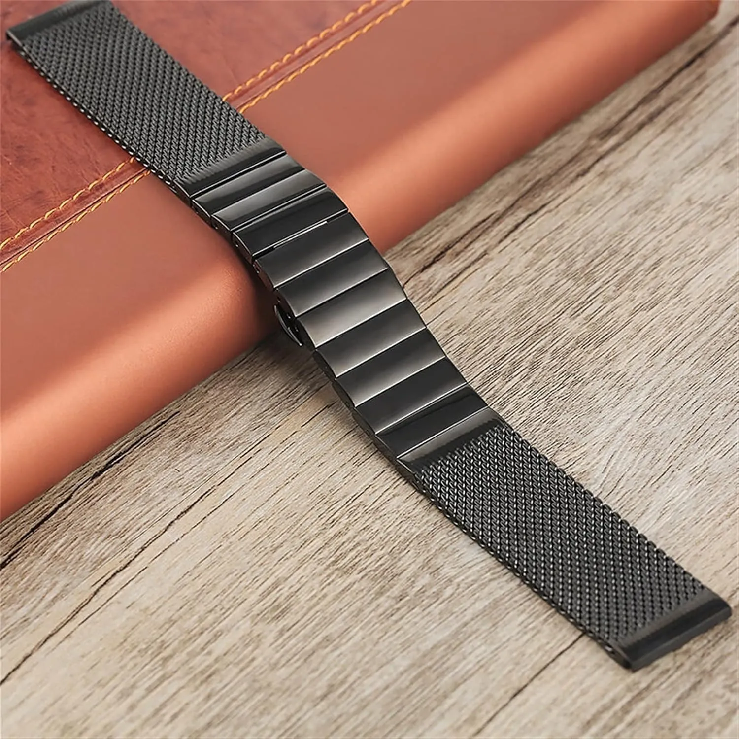 wrist strap 18mm 20mm 22mm 24mm bracelet metal stainless steel strap, with butterfly buckle, gannet business bendable solid chain replacement 