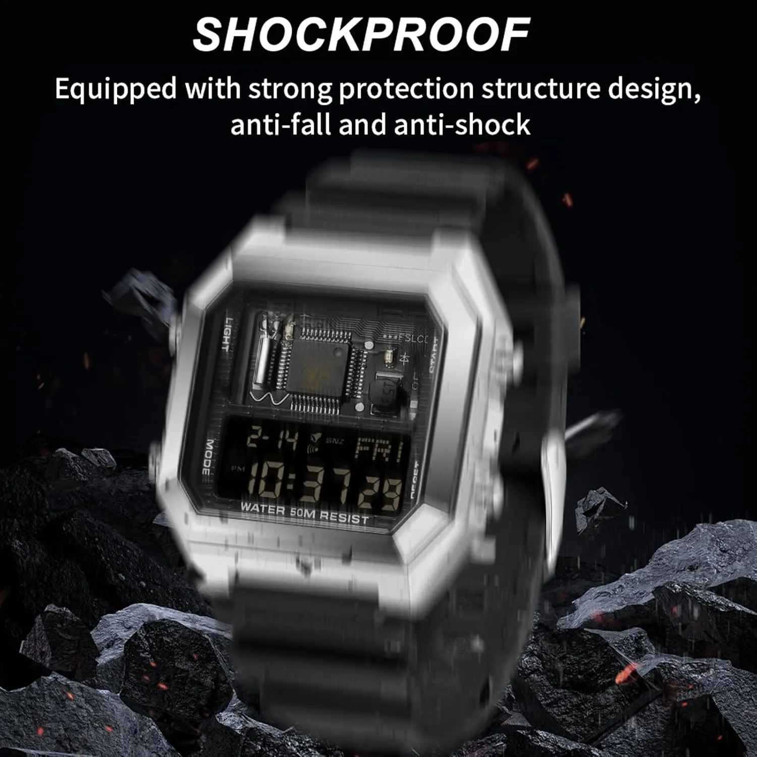 Wrist Watch for Men theater pluralism mammal chilly breach blacken Women findtime Square Digital Watch Unique Military Watches Waterproof Sport Wristwatch Fashion Tactical Watches Casual LED Stopwatch Alarm 
